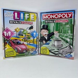 Monopoly & Life Rivals Edition 2 Player Board Games Hasbro Parker Brothers 2020